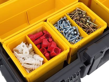 DeWalt ToughSystem 2.0 Full-Size Organizer Compatible Small Nesting Bins - Yellow