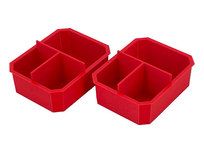 Husky Build-Out Deep Organizer Compatible Small Nesting Bins - Red
