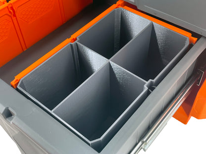 Klein Tools MODbox Two Drawer Toolbox Compatible Medium Nesting Bin - Gray