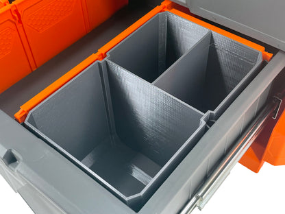 Klein Tools MODbox Two Drawer Toolbox Compatible Medium Nesting Bin - Gray