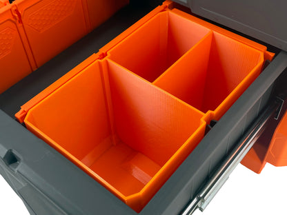 Klein Tools MODbox Two Drawer Toolbox Compatible Medium Nesting Bin - Orange