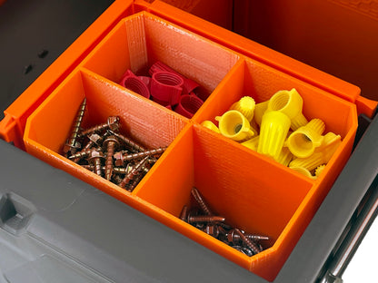 Klein Tools MODbox Two Drawer Toolbox Compatible Small Nesting Bin - Orange
