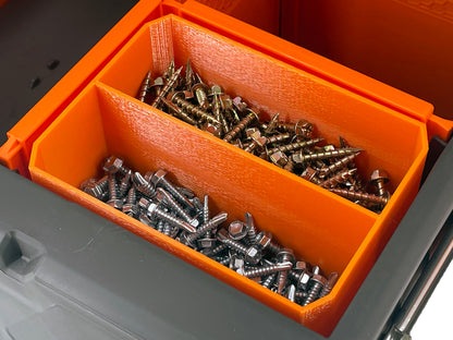 Klein Tools MODbox Two Drawer Toolbox Compatible Small Nesting Bin - Orange
