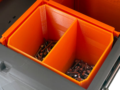 Klein Tools MODbox Two Drawer Toolbox Compatible Small Nesting Bin - Orange