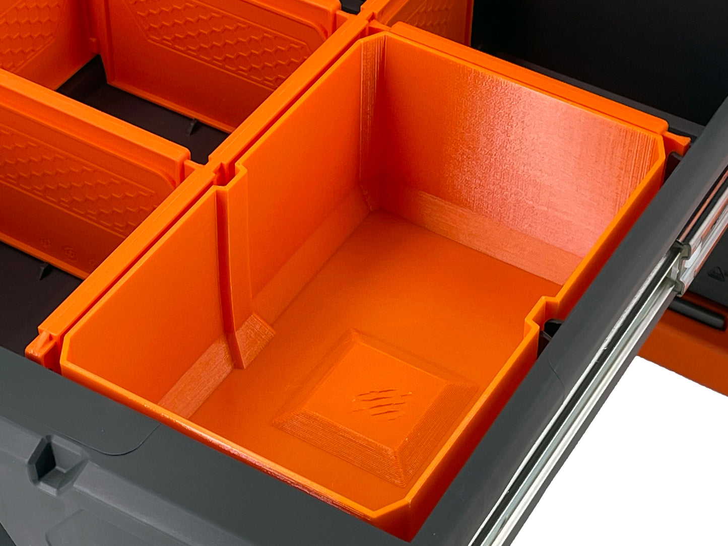 Klein Tools MODbox Three Drawer Toolbox Compatible Medium Nesting Bin - Orange