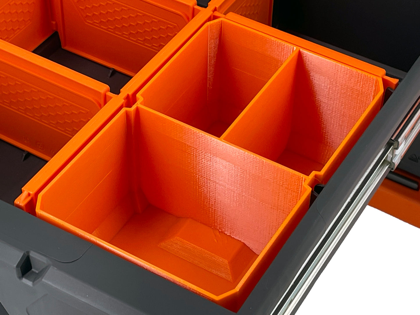 Klein Tools MODbox Three Drawer Toolbox Compatible Medium Nesting Bin - Orange