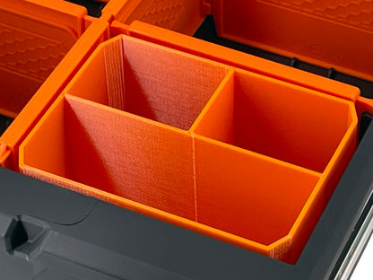 Klein Tools MODbox Three Drawer Toolbox Compatible Small Nesting Bin - Orange