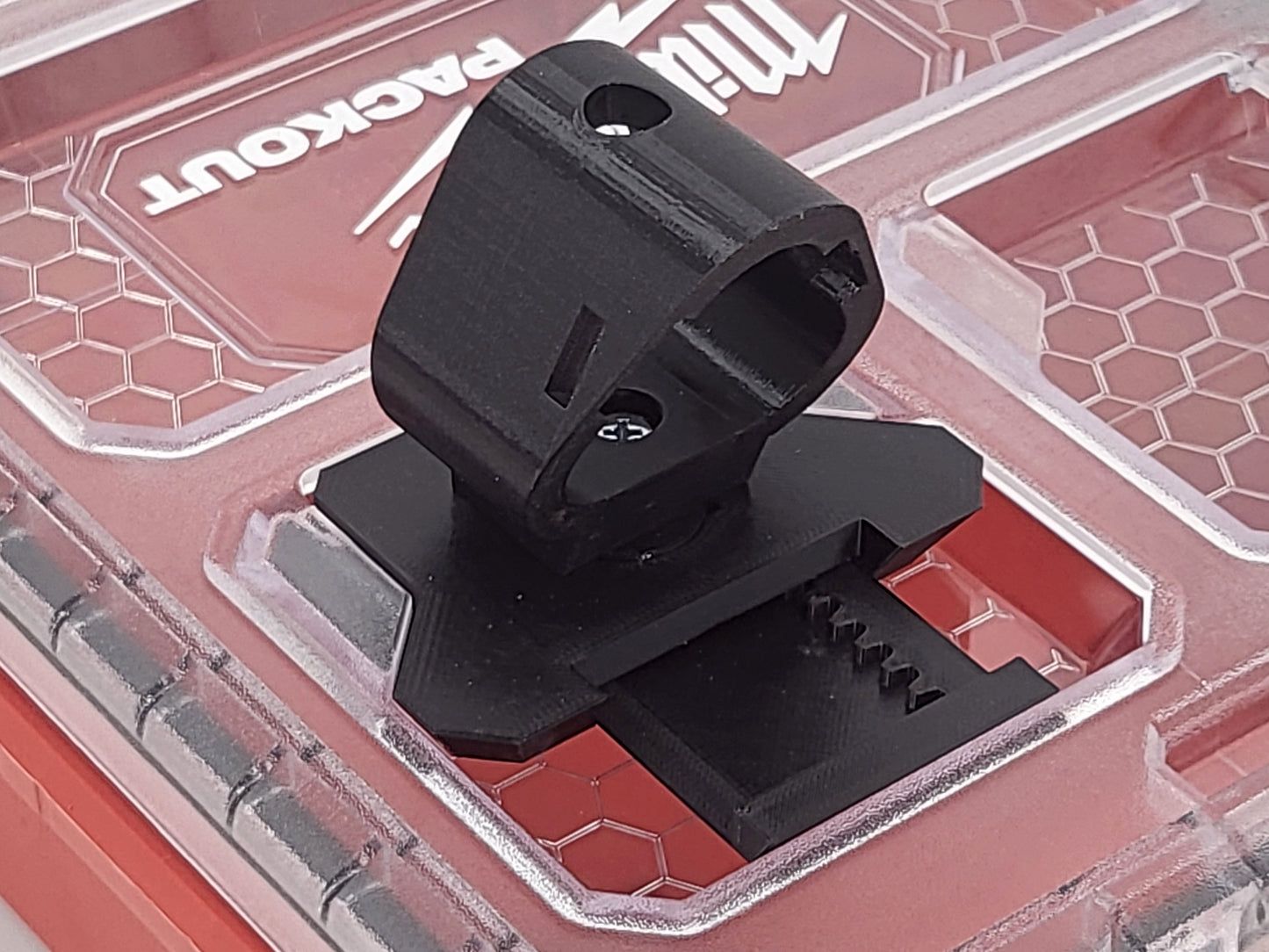 Milwaukee Packout Compatible M12 Battery Locking Mount Holder - Black