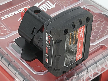 Milwaukee Packout Compatible M12 Battery Locking Mount Holder - Black