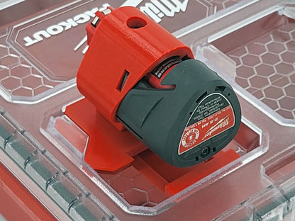 Milwaukee Packout Compatible M12 Battery Locking Mount Holder - Red