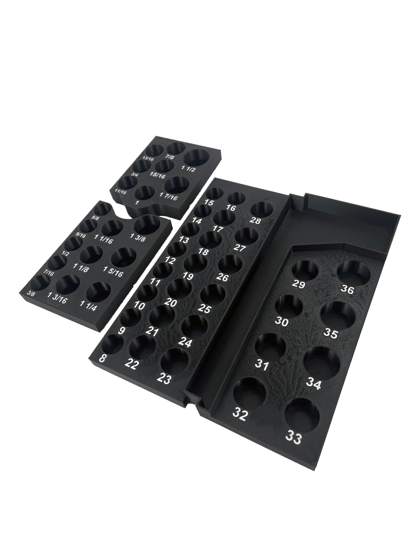 Milwaukee Packout 3 Drawer Tool Box Compatible 1/2" Drive Deep Socket Tray Insert - Black