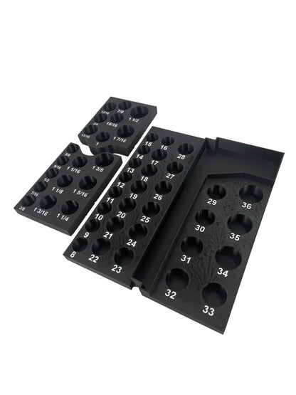 Milwaukee Packout 3 Drawer Tool Box Compatible 1/2" Drive Deep Socket Tray Insert - Black