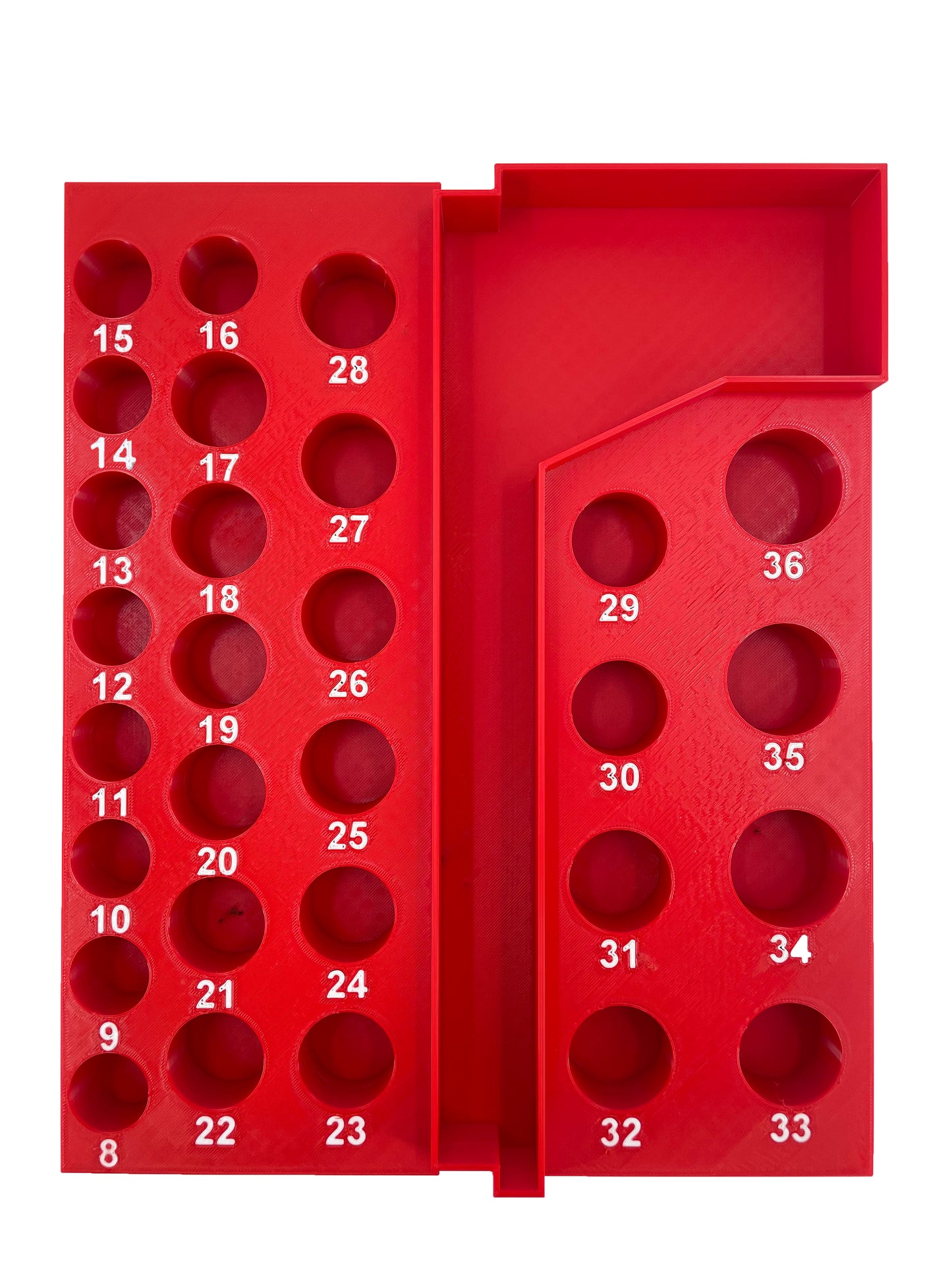 Milwaukee Packout 3 Drawer Tool Box Compatible 1/2" Drive Deep Socket Tray Insert - Red