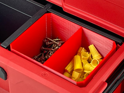 Milwaukee Packout 2-Drawer Tool Box Compatible Small Nesting Bins - Red