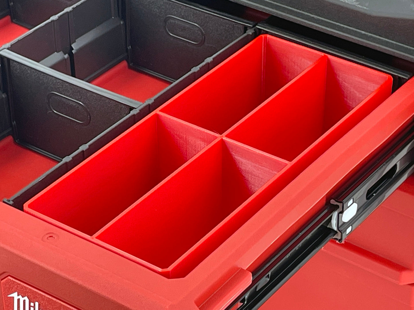 Milwaukee Packout 4-Drawer Tool Box Compatible Large Nesting Bins - Red