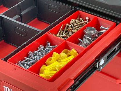 Milwaukee Packout 4-Drawer Tool Box Compatible Large Nesting Bins - Red