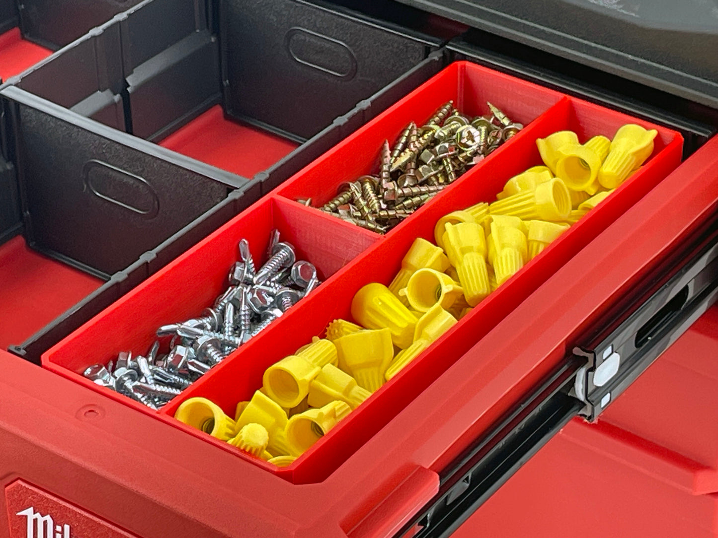 Milwaukee Packout 4-Drawer Tool Box Compatible Large Nesting Bins - Red