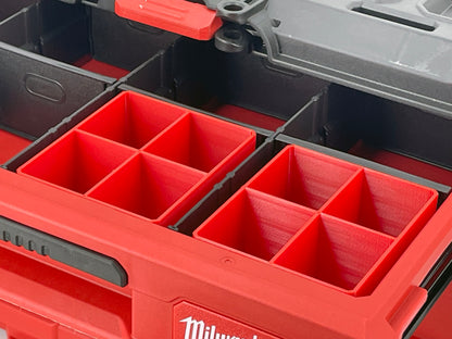 Milwaukee Packout Multi-Depth 3-Drawer (Upper) Tool Box Compatible Small Nesting Bins - Red