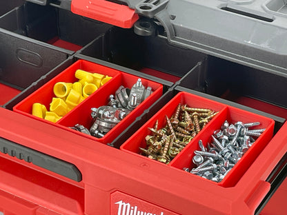 Milwaukee Packout Multi-Depth 3-Drawer (Upper) Tool Box Compatible Small Nesting Bins - Red