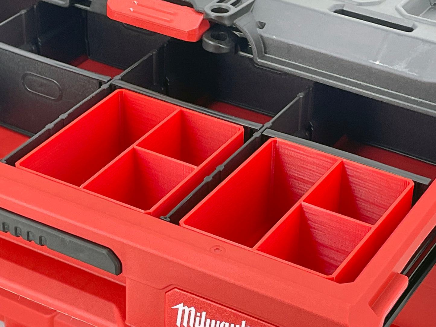 Milwaukee Packout Multi-Depth 3-Drawer (Upper) Tool Box Compatible Small Nesting Bins - Red