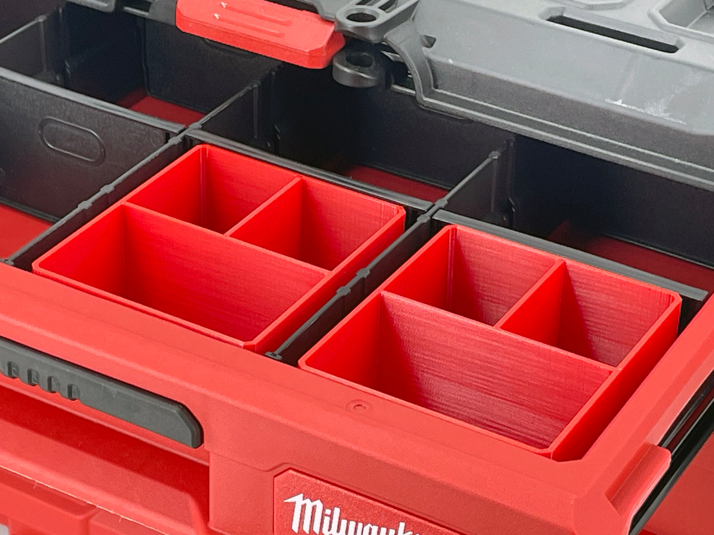 Milwaukee Packout Multi-Depth 3-Drawer (Upper) Tool Box Compatible Small Nesting Bins - Red