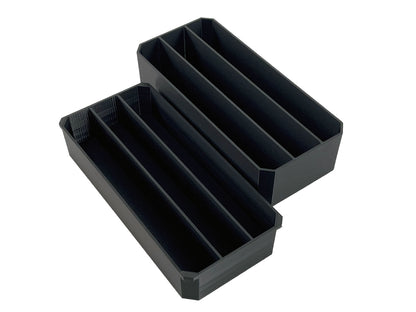 Milwaukee Packout Organizer Compatible Long Nesting Bin Top and Bottom Set - Black