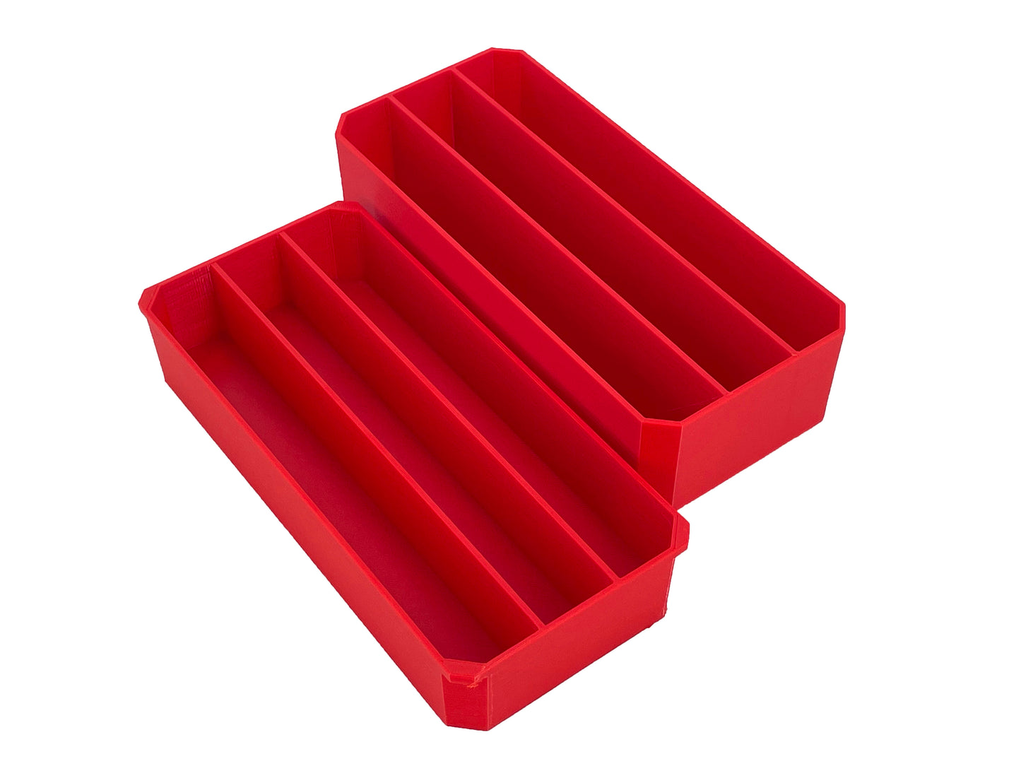 Milwaukee Jobsite Organizer Compatible Long Nesting Bin Top and Bottom Set - Red