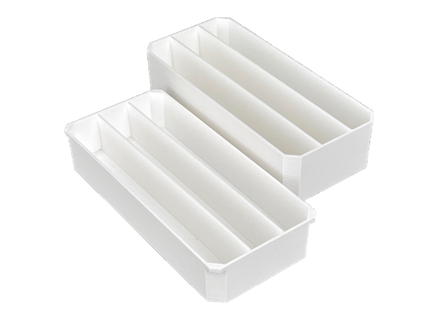 Milwaukee Packout Compact Organizer Compatible Long Nesting Bin Top and Bottom Set - White