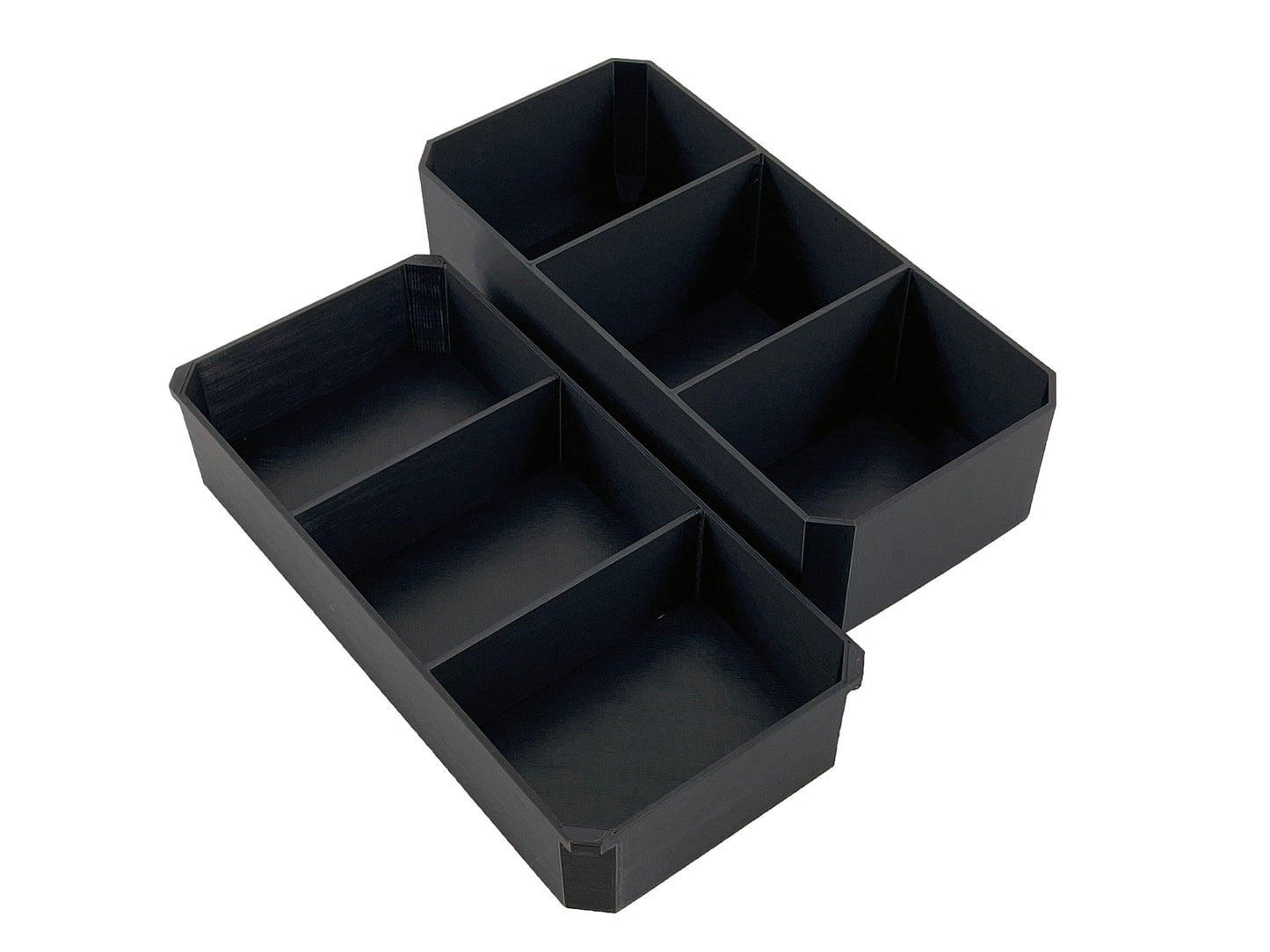 Milwaukee Packout Organizer Compatible Long Nesting Bin Top and Bottom Set - Black