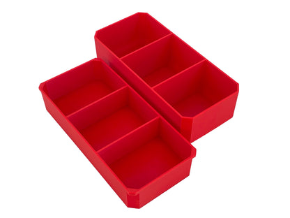 Milwaukee Jobsite Organizer Compatible Long Nesting Bin Top and Bottom Set - Red