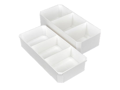 Milwaukee Packout Compact Organizer Compatible Long Nesting Bin Top and Bottom Set - White