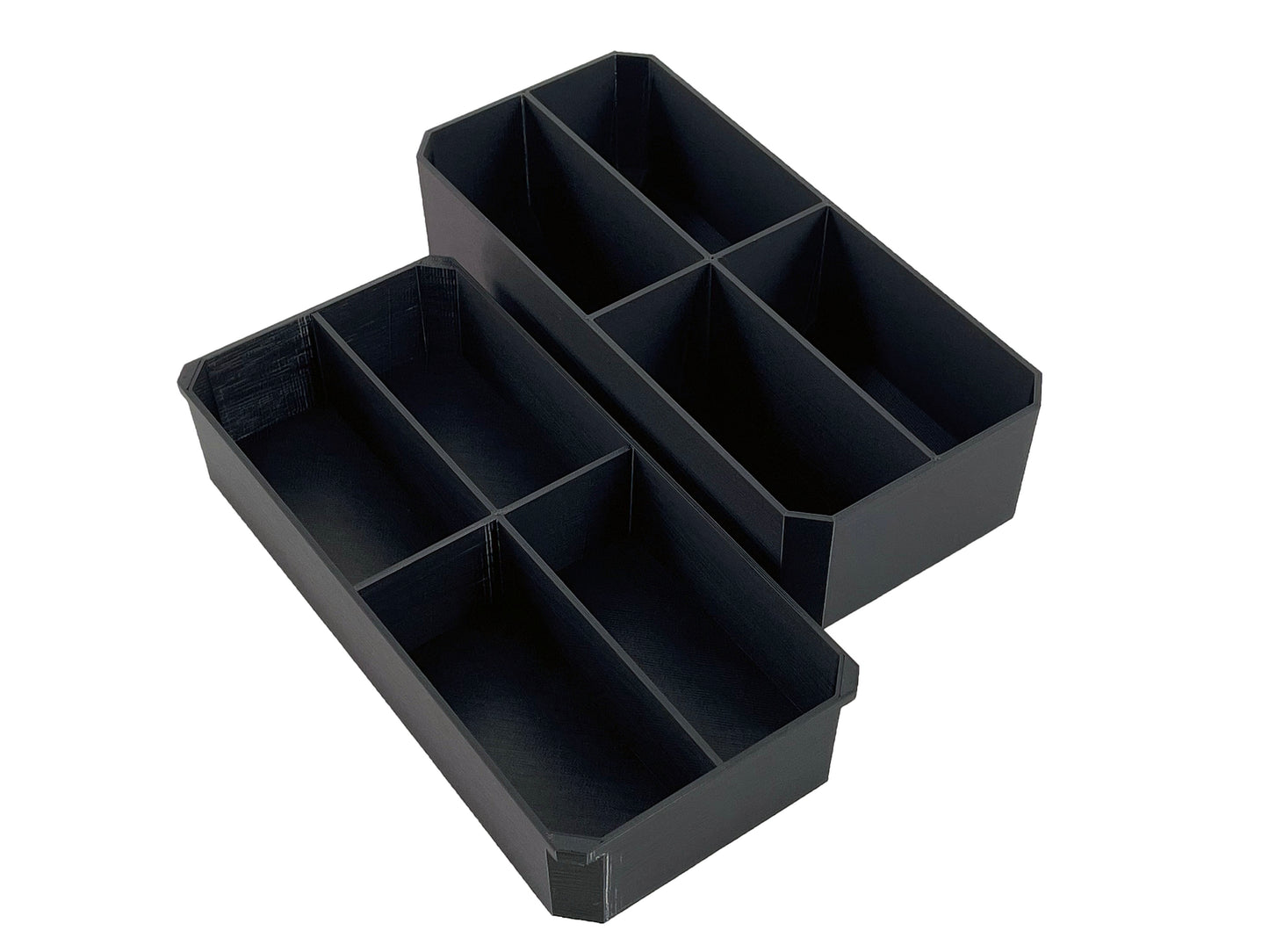 Milwaukee Packout Organizer Compatible Long Nesting Bin Top and Bottom Set - Black