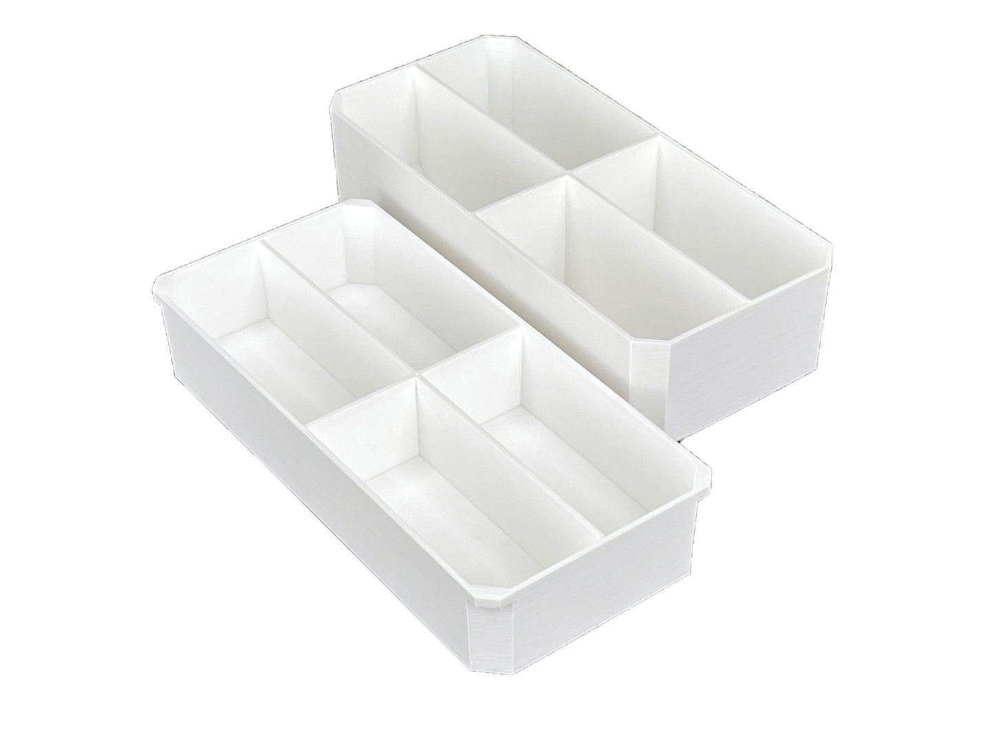 Milwaukee Packout Compact Organizer Compatible Long Nesting Bin Top and Bottom Set - White