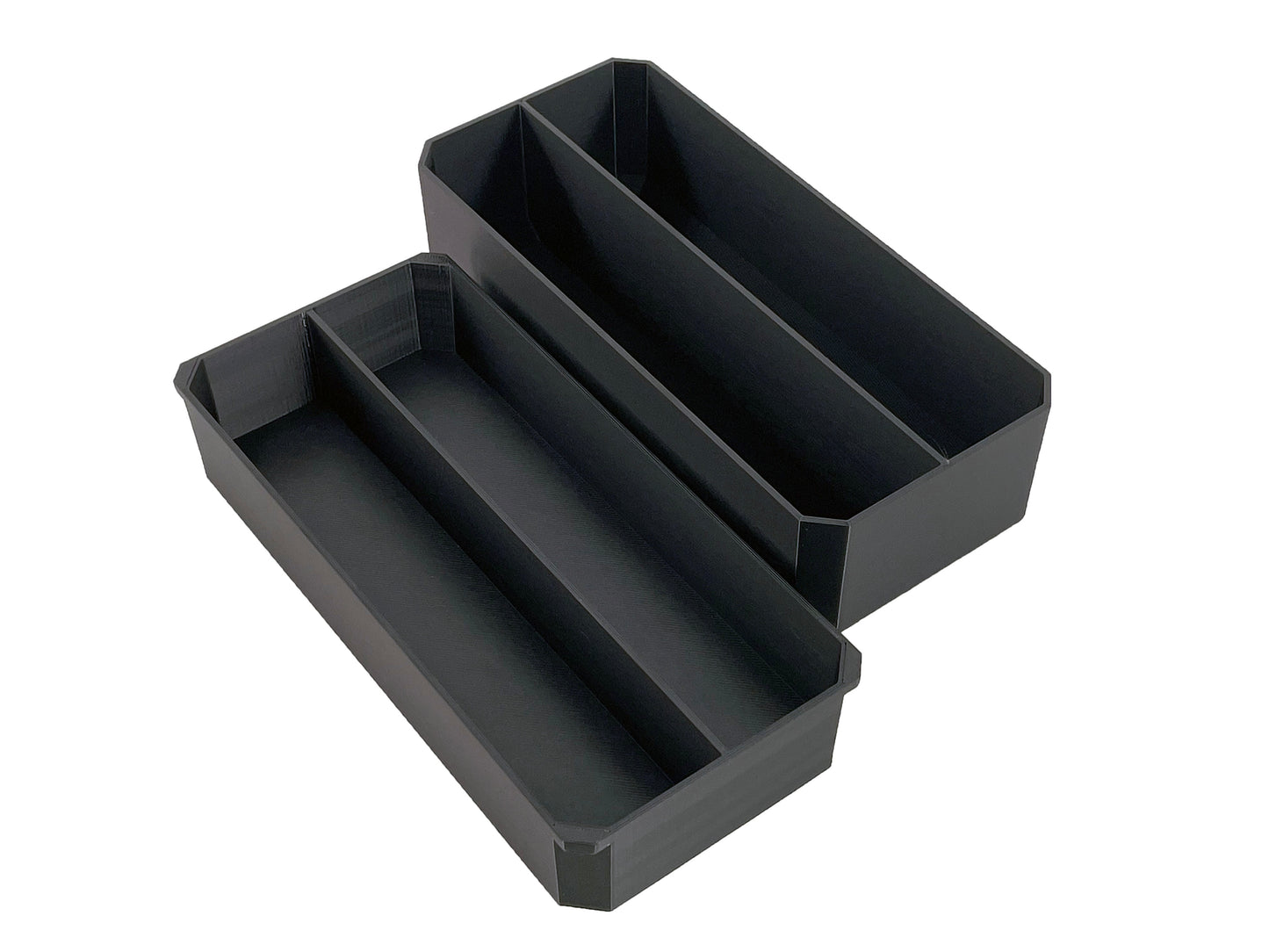 Milwaukee Packout Organizer Compatible Long Nesting Bin Top and Bottom Set - Black