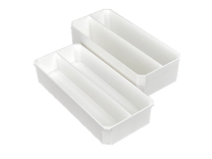 Milwaukee Packout Compact Organizer Compatible Long Nesting Bin Top and Bottom Set - White