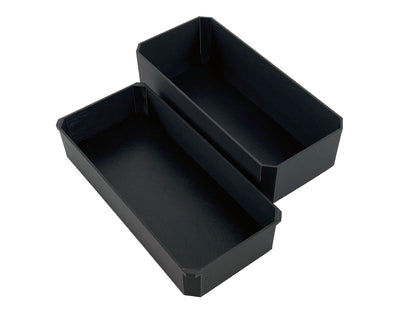 Milwaukee Packout Organizer Compatible Long Nesting Bin Top and Bottom Set - Black