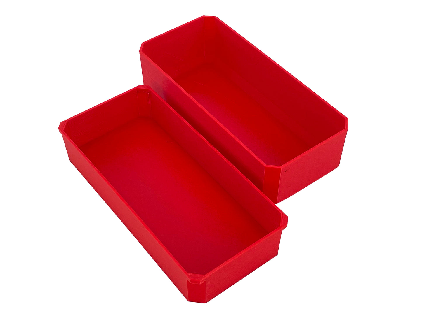 Milwaukee Jobsite Organizer Compatible Long Nesting Bin Top and Bottom Set - Red