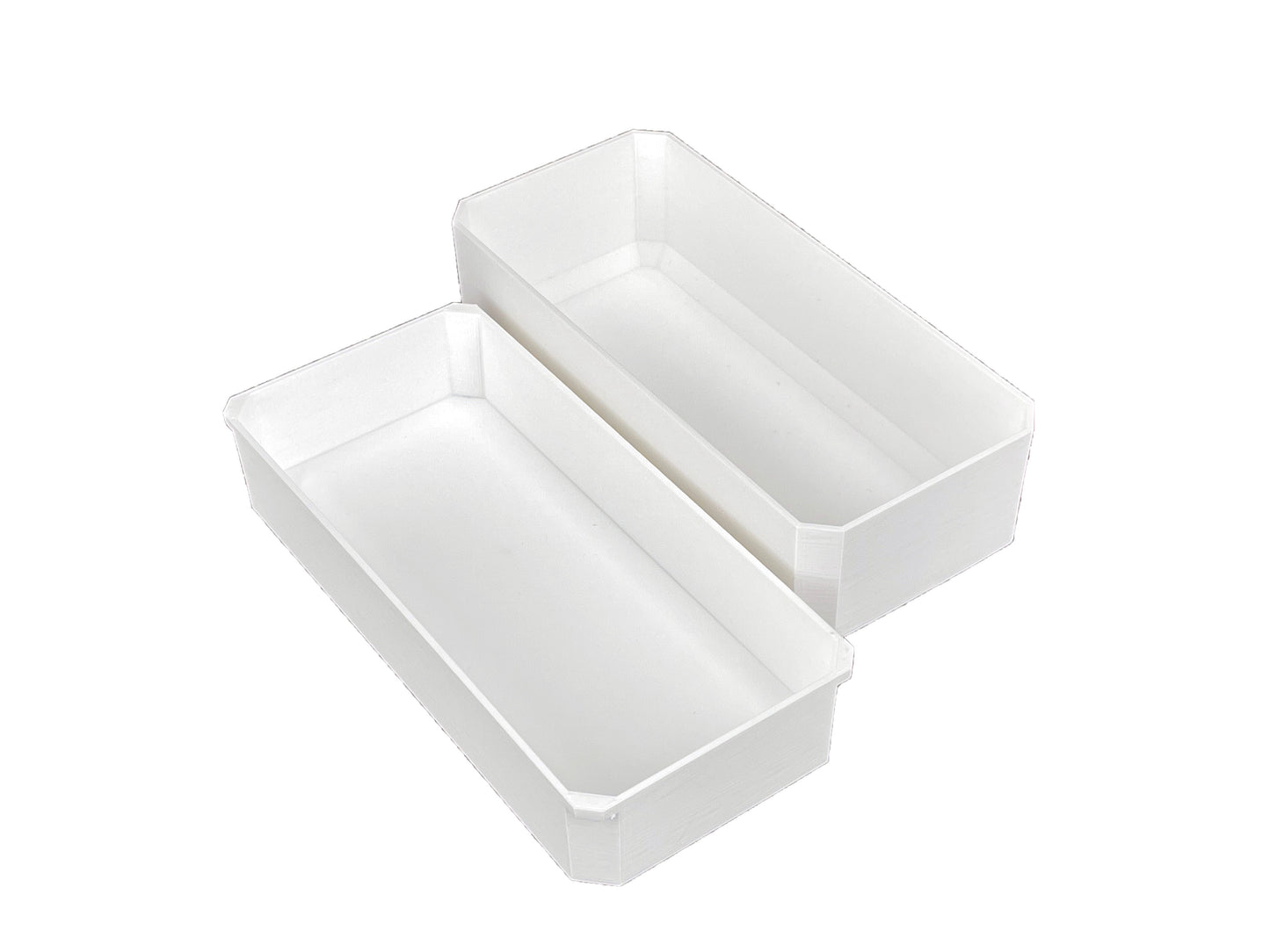 Milwaukee Packout Compact Organizer Compatible Long Nesting Bin Top and Bottom Set - White