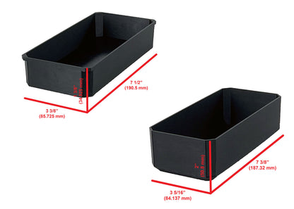 Milwaukee Packout Organizer Compatible Long Nesting Bin Top and Bottom Set - Black