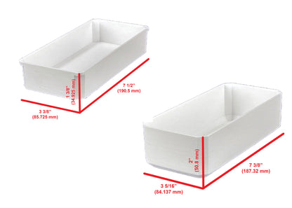 Milwaukee Packout Compact Organizer Compatible Long Nesting Bin Top and Bottom Set - White