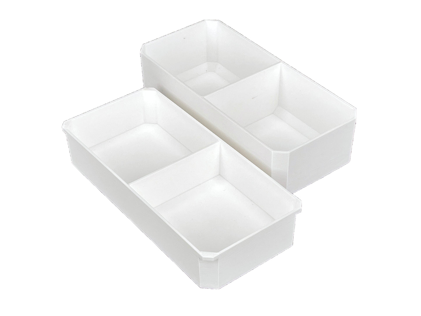 Milwaukee Packout Compact Organizer Compatible Long Nesting Bin Top and Bottom Set - White