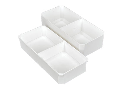 Milwaukee Packout Compact Organizer Compatible Long Nesting Bin Top and Bottom Set - White