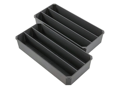 Milwaukee Jobsite Organizer Compatible 3rd Height Long Nesting Bins - Black