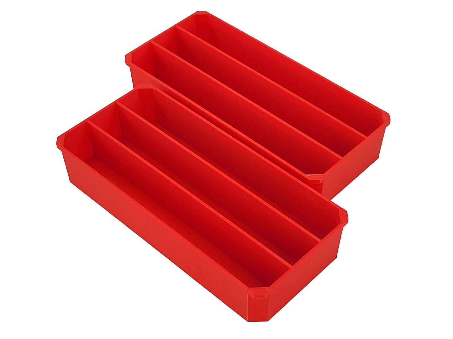 Milwaukee Jobsite Organizer Compatible 3rd Height Long Nesting Bins - Red