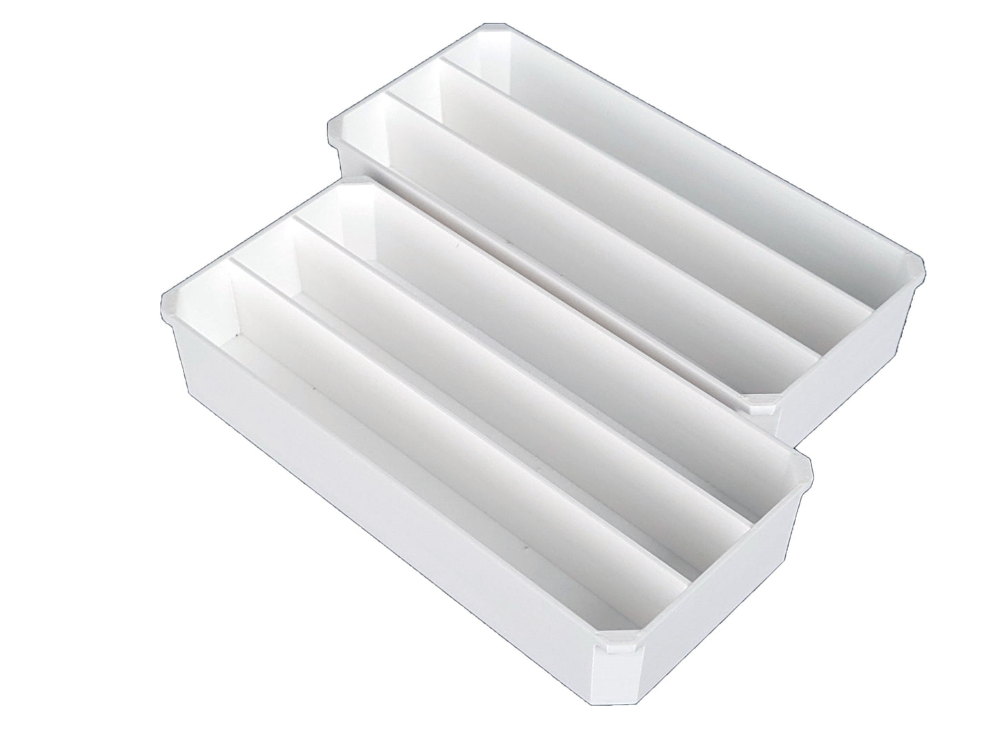 Milwaukee Packout Organizer Compatible 3rd Height Long Nesting Bins - White