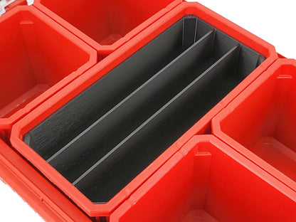 Milwaukee Packout Compact Organizer Compatible Long Nesting Bin Top and Bottom Set - Black