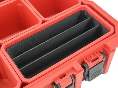 Milwaukee Jobsite Organizer Compatible Long Nesting Bin Top and Bottom Set - Black