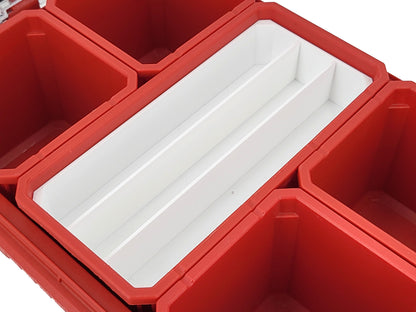 Milwaukee Packout Compact Organizer Compatible 3rd Height Long Nesting Bins - White