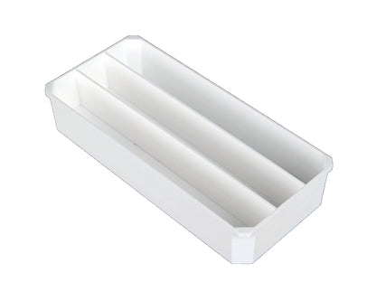 Milwaukee Packout Organizer Compatible 3rd Height Long Nesting Bins - White