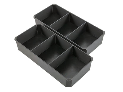 Milwaukee Jobsite Organizer Compatible 3rd Height Long Nesting Bins - Black